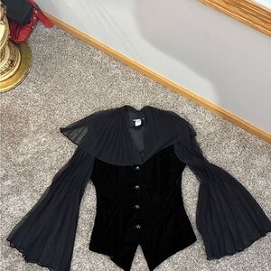 Elegant Black Sheer Sleeve Top